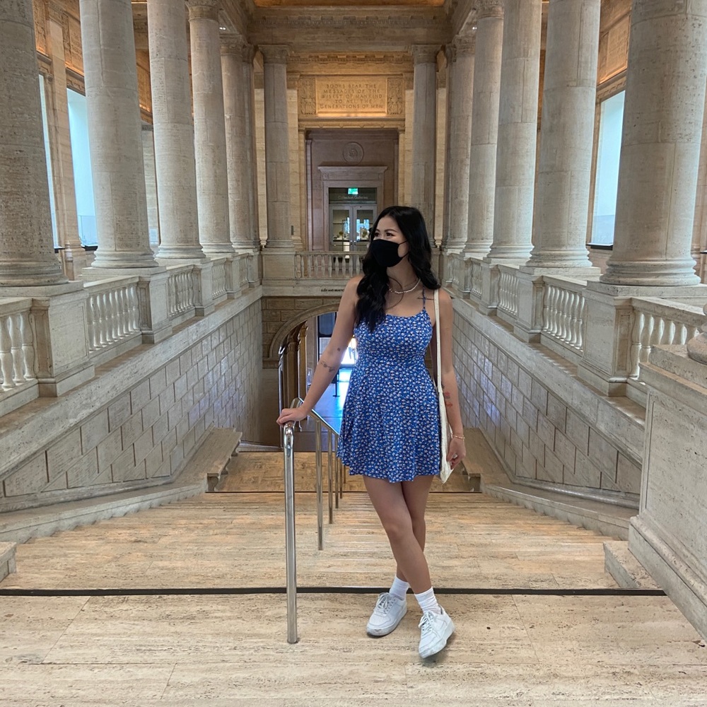 Blue Floral Dress SMALL